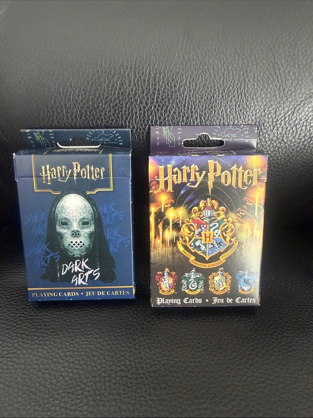 Warner Bros. Harry Potter Dark Arts & Hogwarts Crest Playing Cards - Blue, Gold